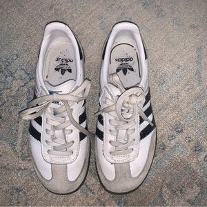 Adidas Kids White and Black Samba Sneakers